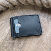 Portfel banknotówka z klipsem na banknoty na karty męski skórzany handmade