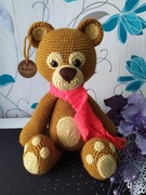 Hand Made Maskotka Słodki Miś w Szaliczku