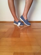 Mokasyny lorsdy skórzane skóra zamsz 39 niebieskie