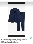 Garnitur męski r.60, 66%poliester 33%wiskoza 1%elastan