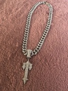 Naszyjnik chain srebrny trapstar modny stylowy vintage retro y2k drill drip