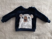 Granatowa pluszowa ciepła bluza miś So Cute 74