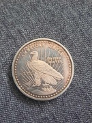 Noże myśliwskie i moneta dolar okolicznościowy  21 g srebra 999