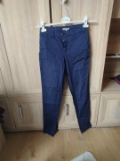 Granatowe spodnie damskie o fasonie chinos XS
