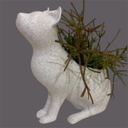 Doniczka w kształcie kota marmurkowa 16 cm wysoka dla Kociarzy 