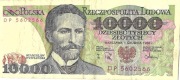 BANKNOT 10000 ZŁ S. WYSPIAŃSKI z 1988 r Nr AR 1939100