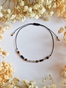 Bransoletka Zodiakalna KOZIOROŻEC -Talizman-onyks, labradoryt, tygrysie oko