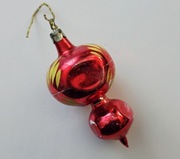 Bombka szklana wisior retro ozdoby choinkowe prl vintage kształtki