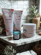 Zestaw Ava & May – żel pod prysznic, lotion, peeling + świeczka