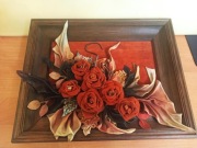 Obraz kompozycja Kwiatów Materiał płótno 44x35x5cm