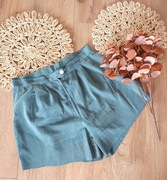 diy zielone khaki krótkie spodenki shorty szorty damskie z wysokim stanem