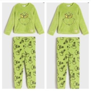 Piżama cieplutka zielona Grinch dziecięca Polar 110+ Gratis