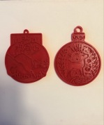 Zestaw dwóch bombek na choinkę lub na stroik