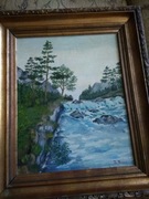 Przedwojenny pejzaż górski sygnowany I.Trusz