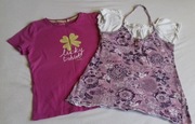 Dwie bluzeczki z krótkim rękawem - rozm.128