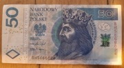 Banknot 50zł z numerem 666