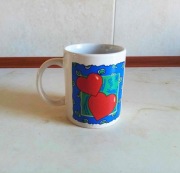 WALENTYNKI Kubek porcelanowy dwa czerwone serca  300 ml