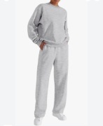 Dres damski, bawełniany, gruby, jasnoszary strój sportowy, XXL, REORIA