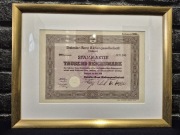 Akcja 1000 Reichsmark Daimler - Benz, Mercedes,  prezent dla fana Mercedesa