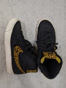 Czarne skórzane zamszowe buty sportowe sneakersy w panterkę Nike 35,5 35 36