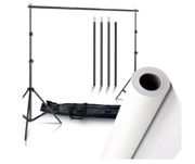 Zestaw statywów + klipsy i tło 2,5x10 Białe