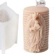 JEZUS z Dzieckiem w rękach forma silikonowa 9.7*9 do odlewów Świec Gipsu 