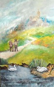 Obraz olejny na płótnie, 39x62 cm