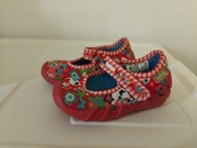 nowe BEFADO 22 różowe kwiatki rzepy baleriny kapcie wsuwane dziewczęce 