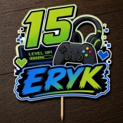 Topper Gracz / Gaming - Personalizowany (Imię + Cyfra)