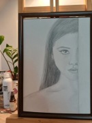 Obraz ręcznie malowany ołówkiem na papierze, 28x21