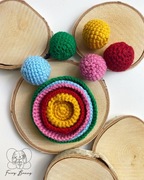 Układanka montessori wykonana na szydełku