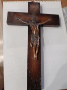 Krucyfiks scienny Jezus Chrystus wykonany z miedz,mosiadz 40/25cm.