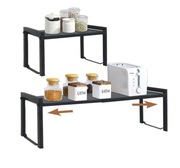 Rozszerzana Półka Kuchenna Organizer Na Blat Do Szafki Metalowa 36-66cm