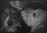 Rysunek "Portret z psami"