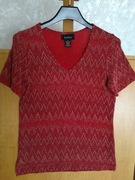 Bluzka z brokatem czerwono-złoto-srebrna