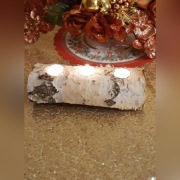 Świecznik z pnia brzozowego drewniany