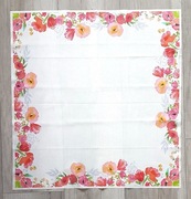 Serwetka w czerwone kwiatki na białym tle 80x80cm 