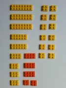 LEGO mix żółtych i pomarańczowych płytek + 10 klocków LEGO gratis