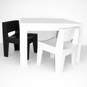 Stolik z krzesełkami dla dzieci 2–6 lat – MDF, Qubik, handmade OD STOLARZA