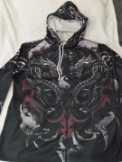 Bluza z kapturem i nadrukiem motyw dwa węże i tygrys na piersi 