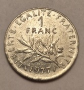 Moneta 1 frank Francja 1977