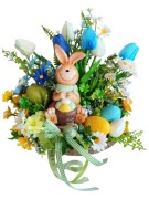 Dekoracja wielkanocna stroik na stół zajączek