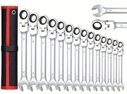 Zestaw kluczy plaskooczkowych z obrotowa główka 