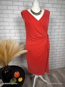 Czerwona wyszczuplająca sukienka koktajlowa z marszczeniami  plus size XL