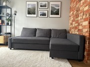 IKEA FRIHETEN Narożnik z funkcją spania Skiftebo ciemnoszary