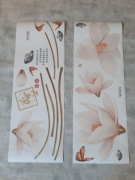 Duża samoprzylepna dekoracja na ścianę naklejki rośliny kwiaty motyle Loft 