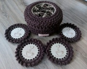 Koszyk i podstawki pod kubek handmade 