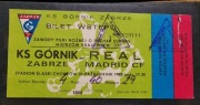 Bilet Górnik Zabrze Real Madryt Puchar Europy Mistrzów Krajowych 1988 rok