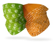 komin niebieska i czerwona obie mają wzory