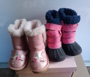 2 pary butów zimowych dla dziewczynki śniegowce jednorożec 23
